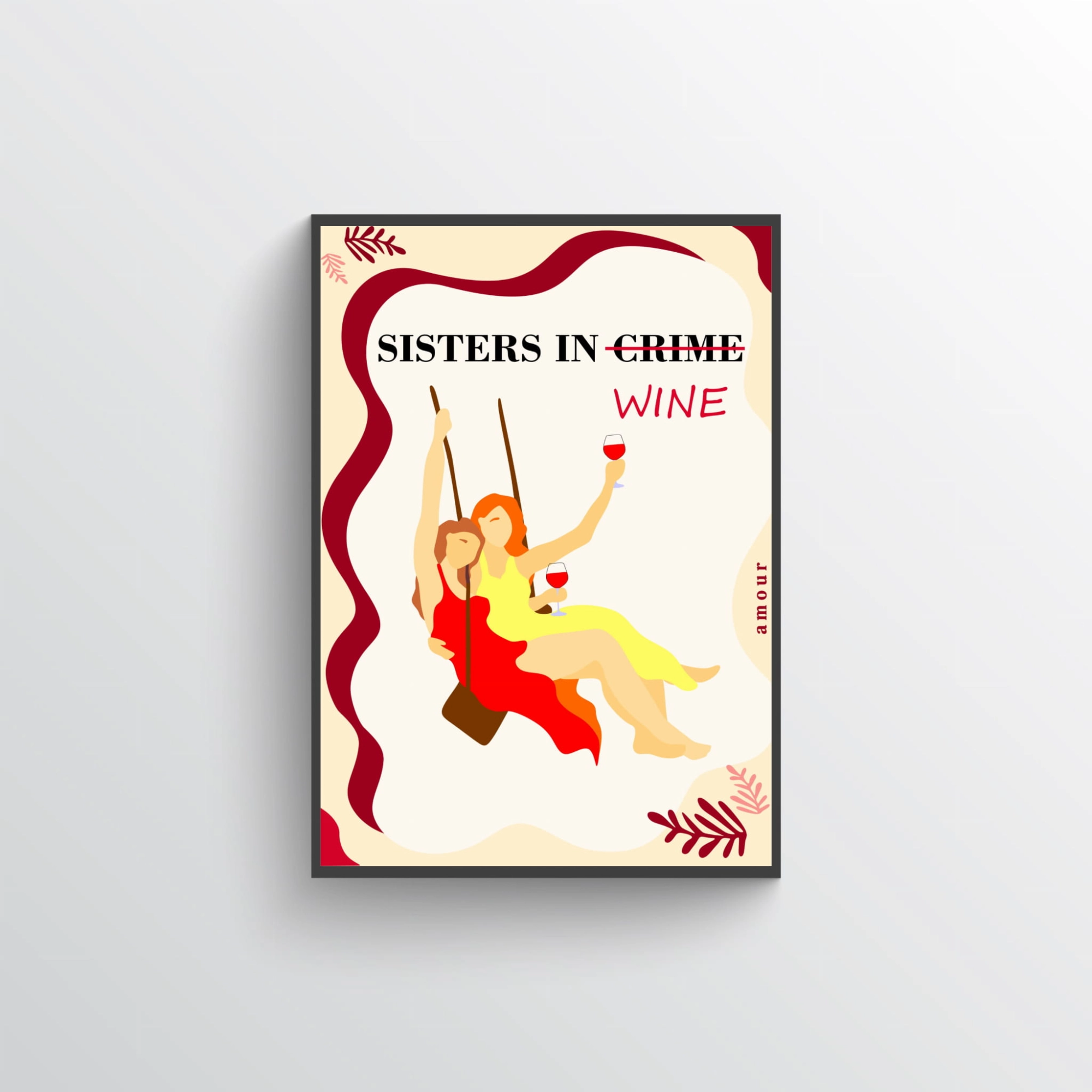 Plakat Sisters in wine no.2