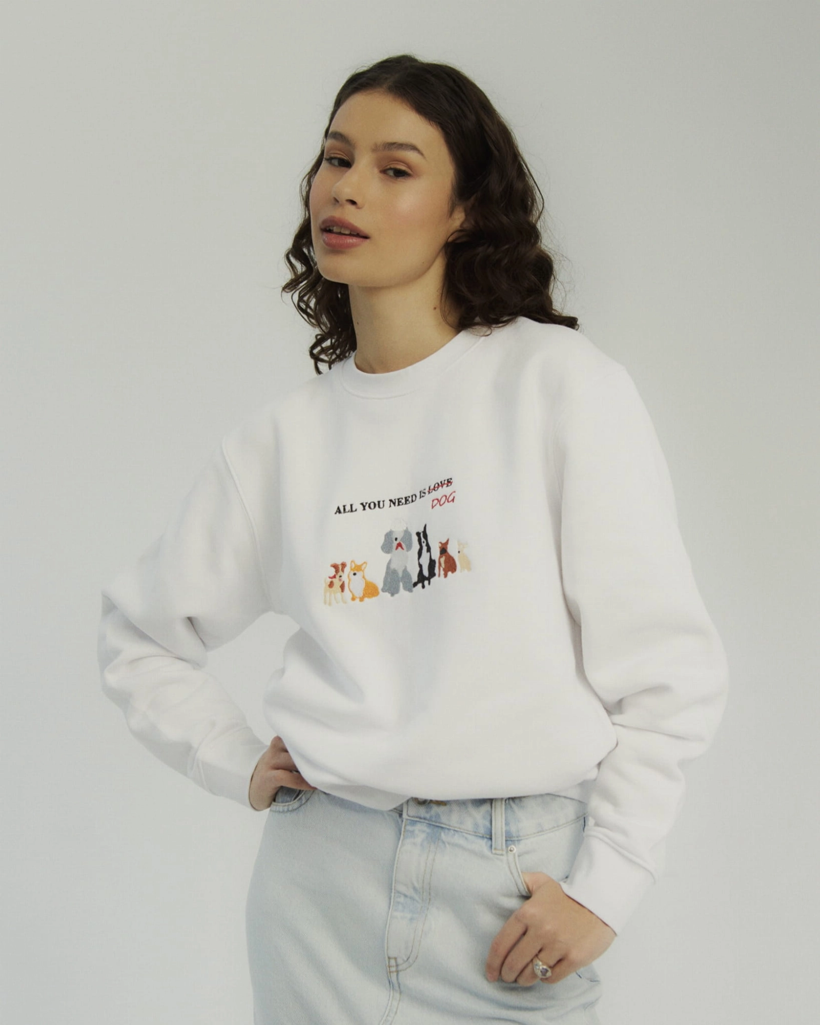 Bluza ALL YOU NEED (DOG) White 