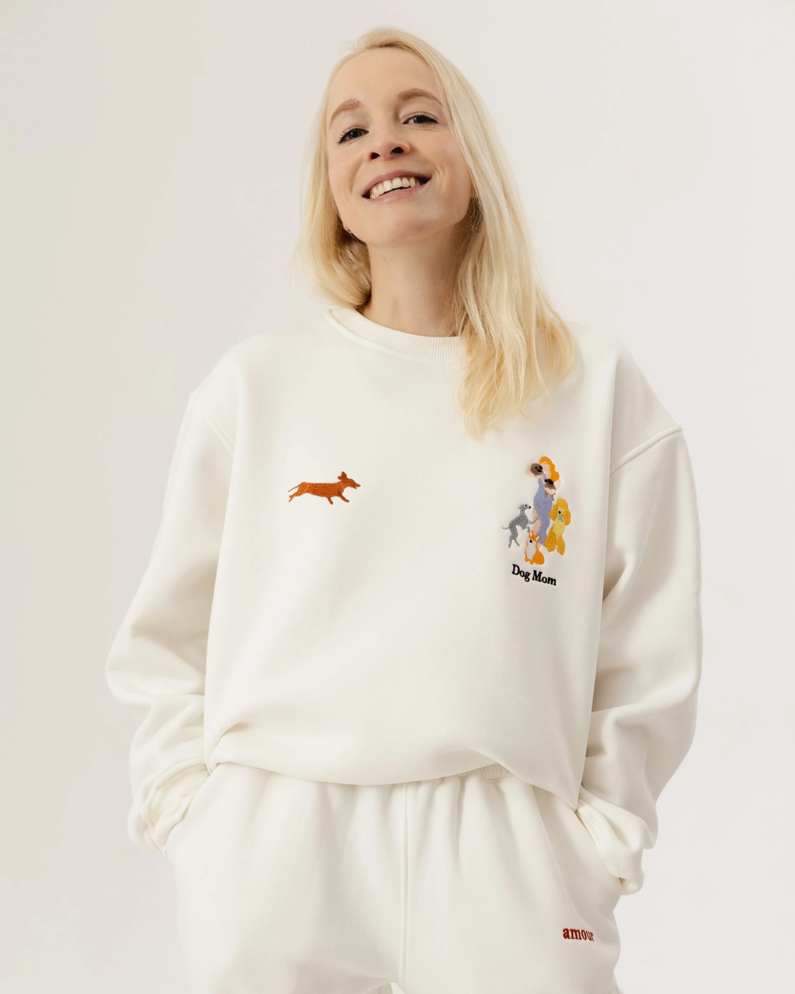 Bluza DOG MOM Ecru